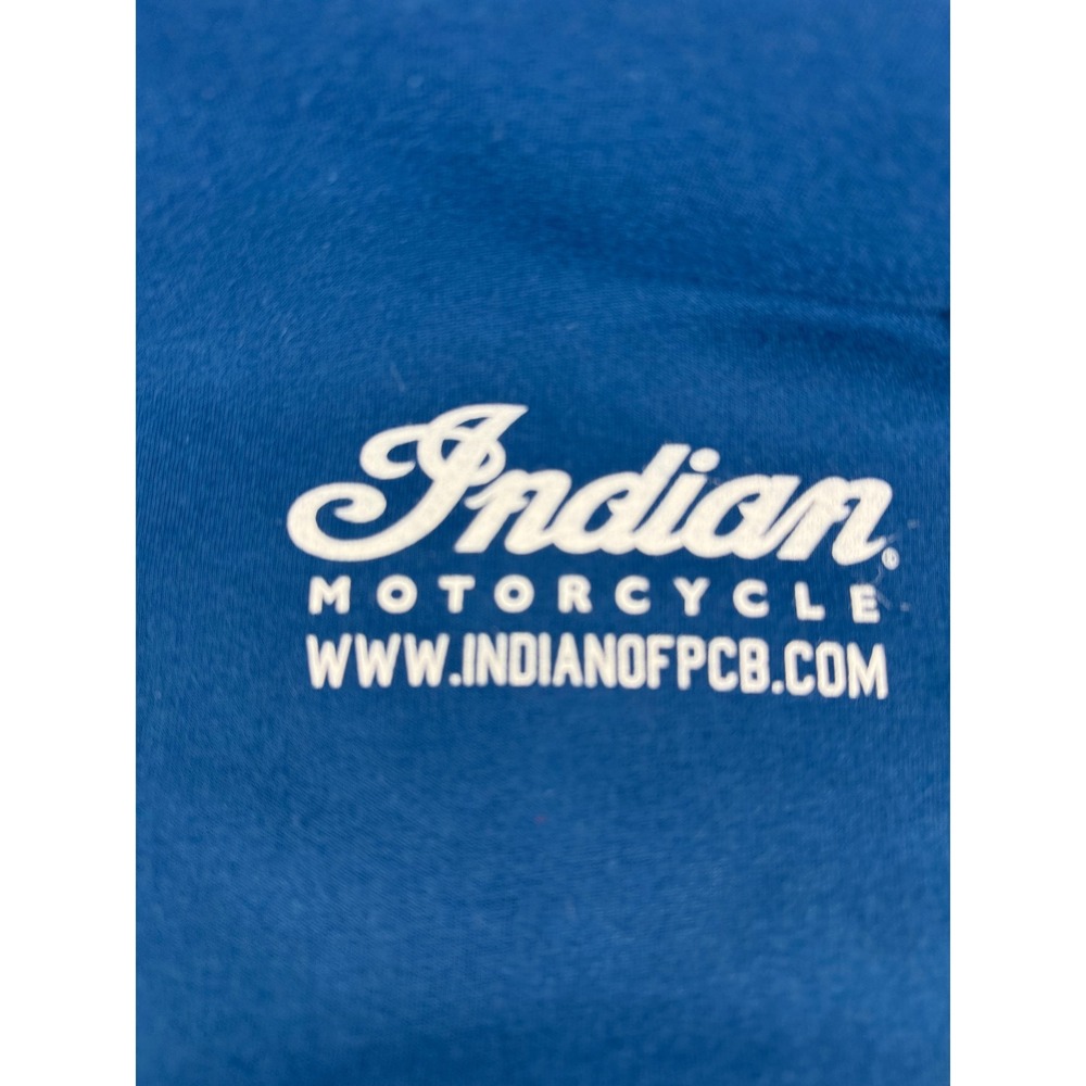 Indian Motorcycle Panama City Beach T-Shirt XL Cotton Blue Sunset Graphic Biker - Picture 2 of 7